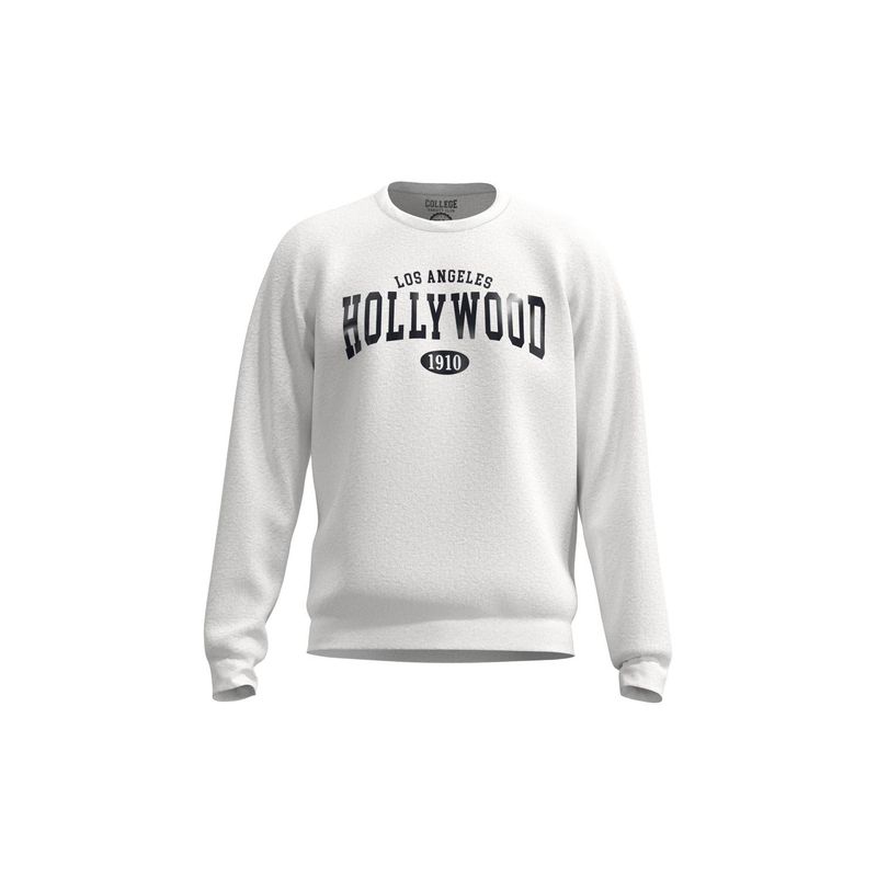 KOAJ - KOAJ Buzo cuello redondo unicolor con diseÃ±o college de Hol HOMBRE