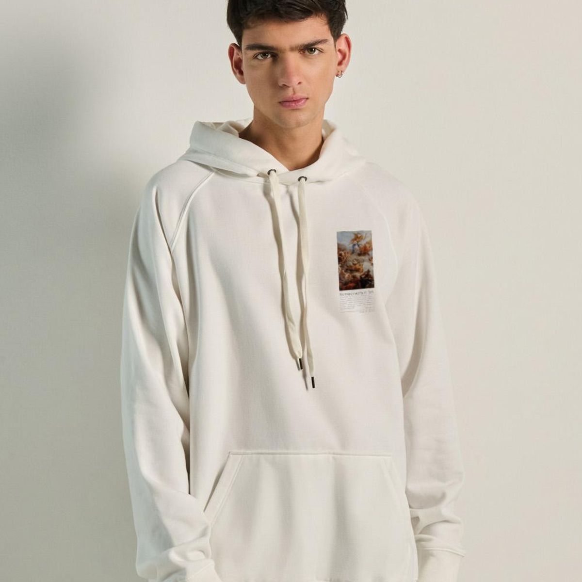 KOAJ - KOAJ Buzo capota ranglan con estampado de pintura renacentista HOMBRE