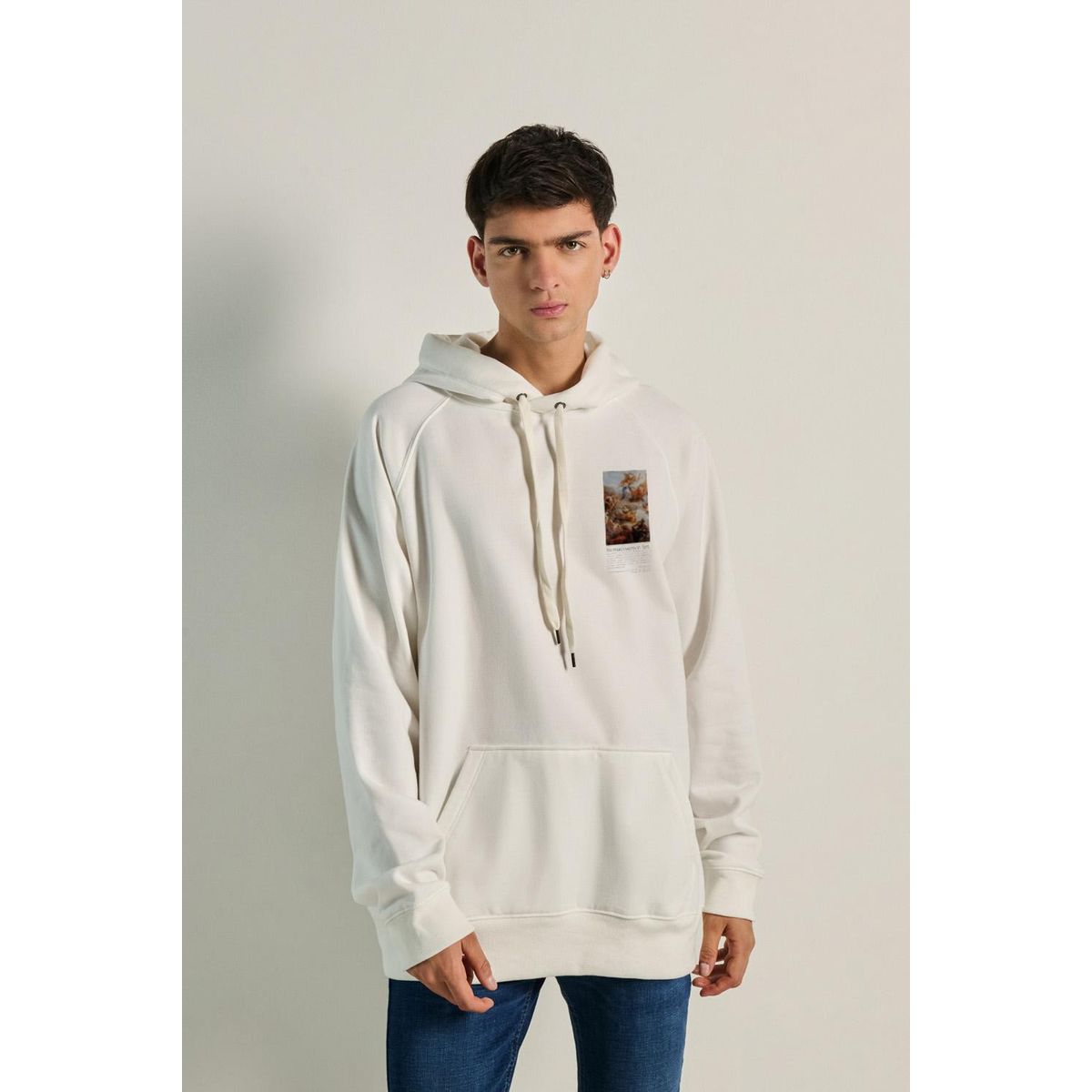 KOAJ - KOAJ Buzo capota ranglan con estampado de pintura renacentista HOMBRE