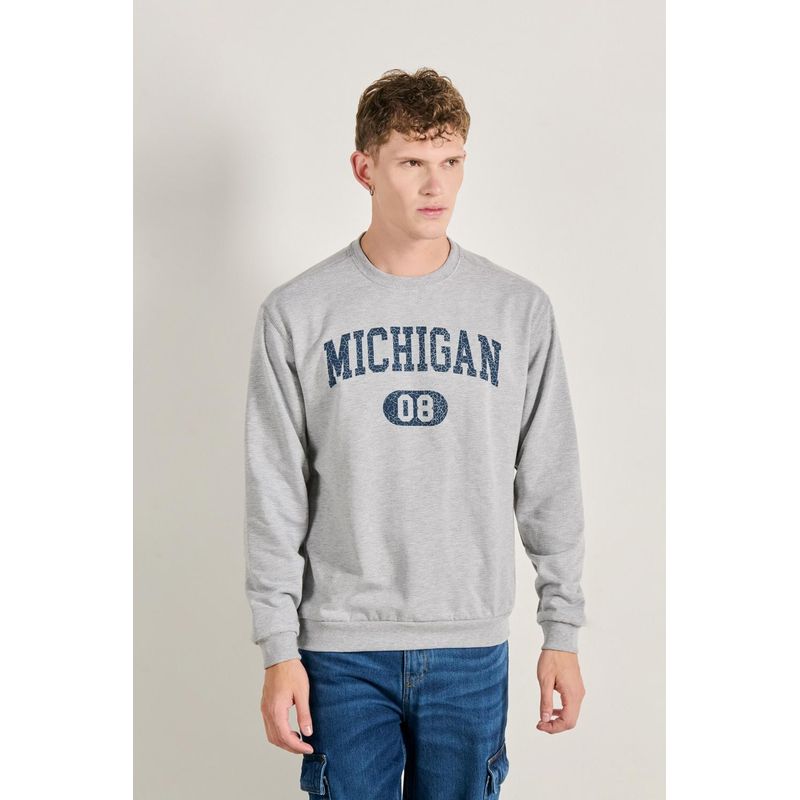 KOAJ - KOAJ Buzo cuello redondo para hombre en tono gris claro cuenta HOMBRE