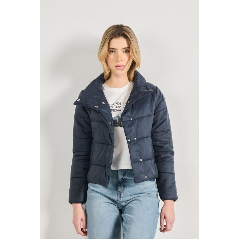 KOAJ - KOAJ Chaqueta acolchada cuello alto para mujer en tono azul in MUJER