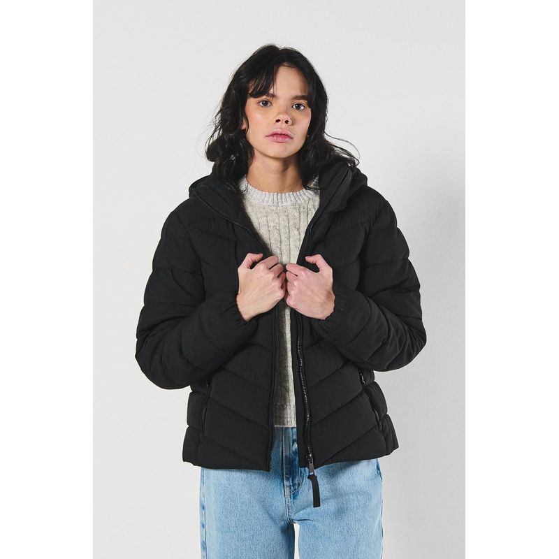 KOAJ - KOAJ Chaqueta acolchada unicolor con cuello alto y capota MUJER