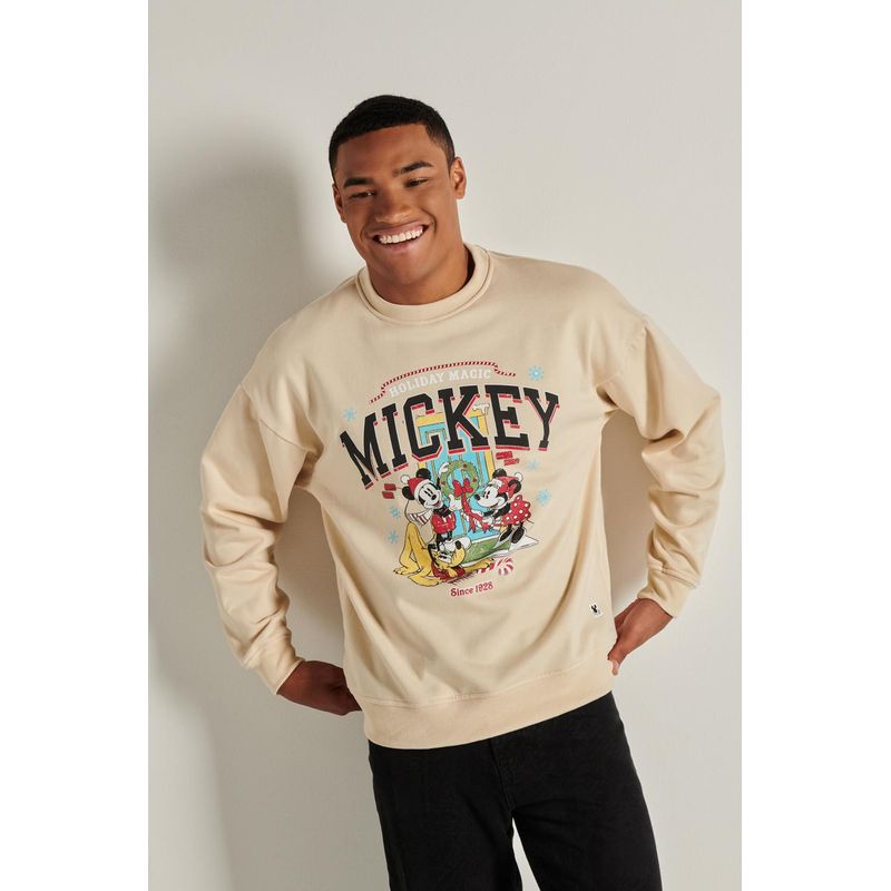 KOAJ - KOAJ Buzo cuello redondo con estampado en frente de Mickey y s HOMBRE
