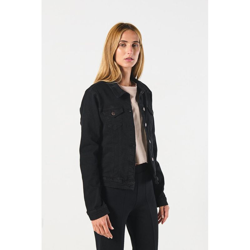 KOAJ - KOAJ Chaqueta de jean azul oscura ajustada con bolsillos MUJER