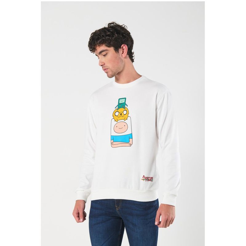 KOAJ - KOAJ Buzo crema claro de Hora de Aventura con cuello redondo HOMBRE