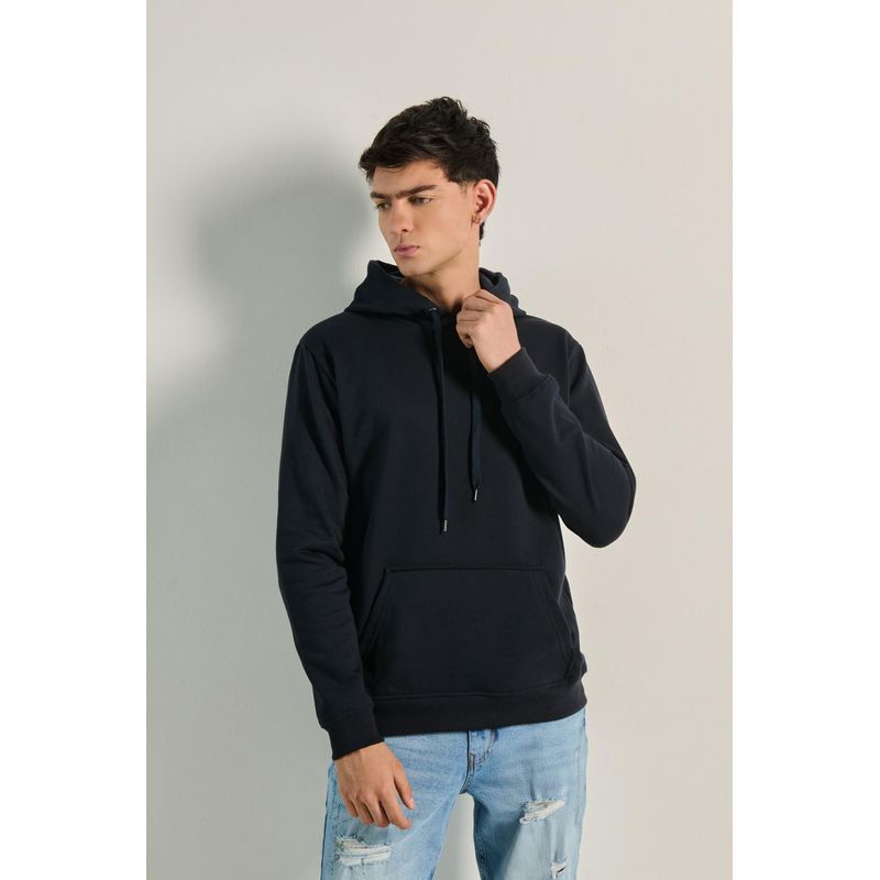 KOAJ - KOAJ Buzo con capota unicolor, cordÃ³n y bolsillo en frente HOMBRE