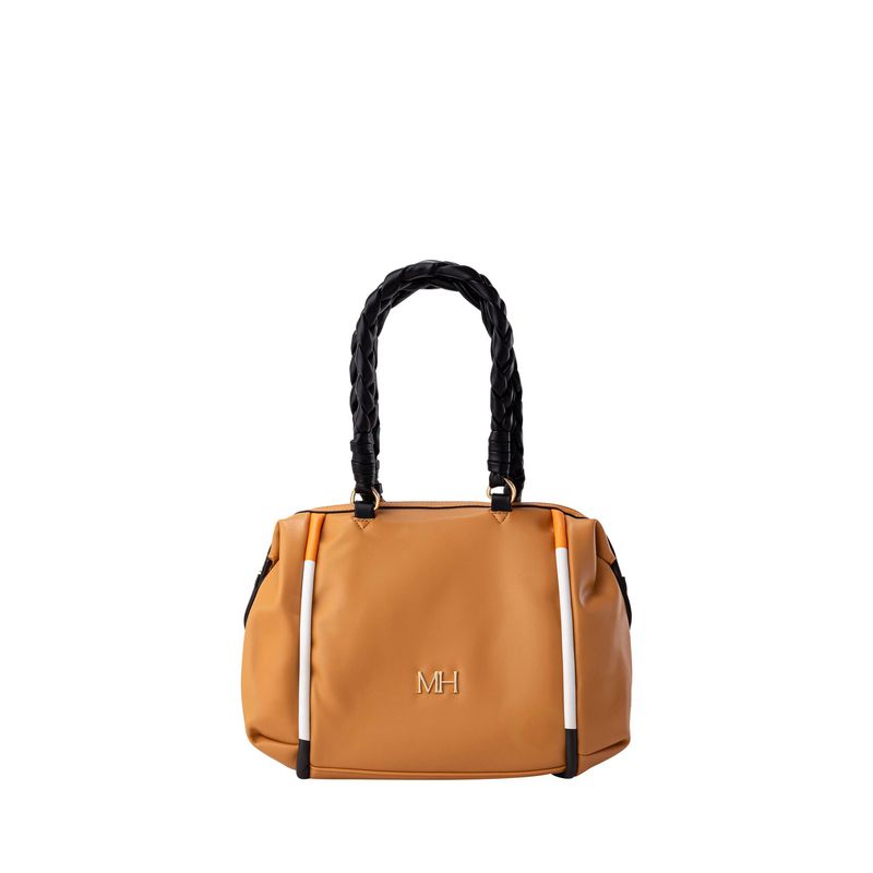 MARIO HERNANDEZ - Satchel Trenzado Camel Terracota