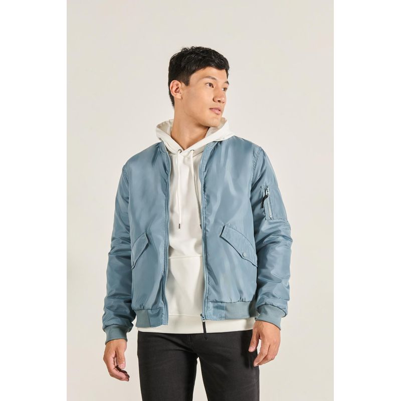 KOAJ - KOAJ Chaqueta unicolor bomber con bolsillos con tapa HOMBRE