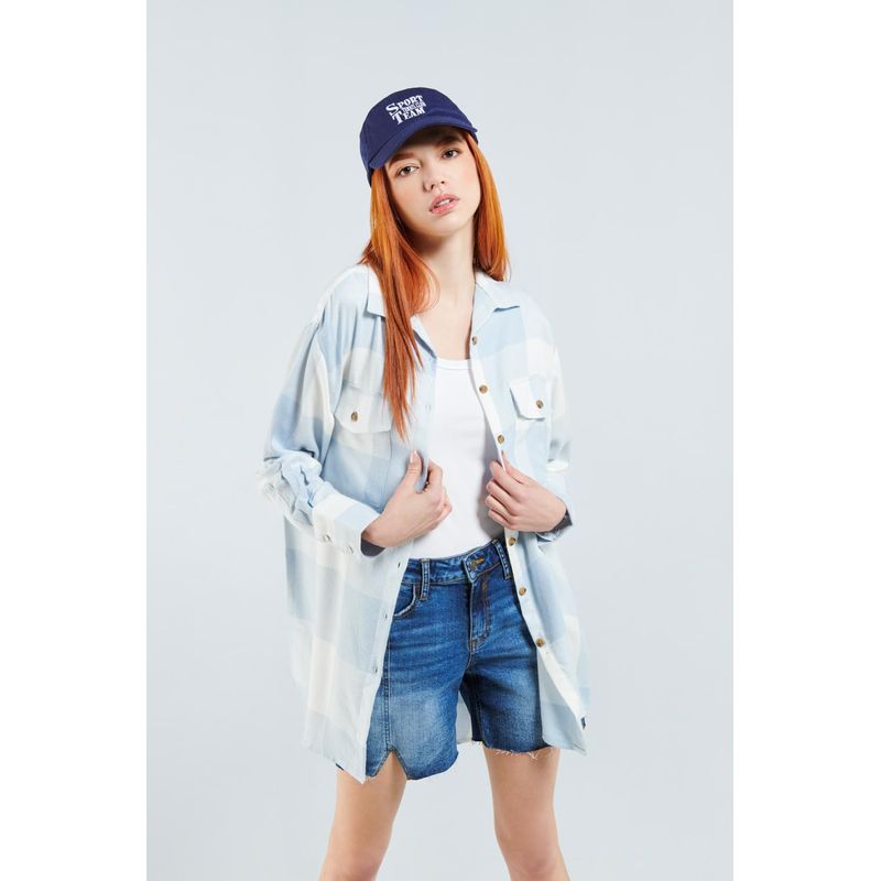 KOAJ - KOAJ Sobrecamisa a cuadros unicolor oversize con manga larga MUJER