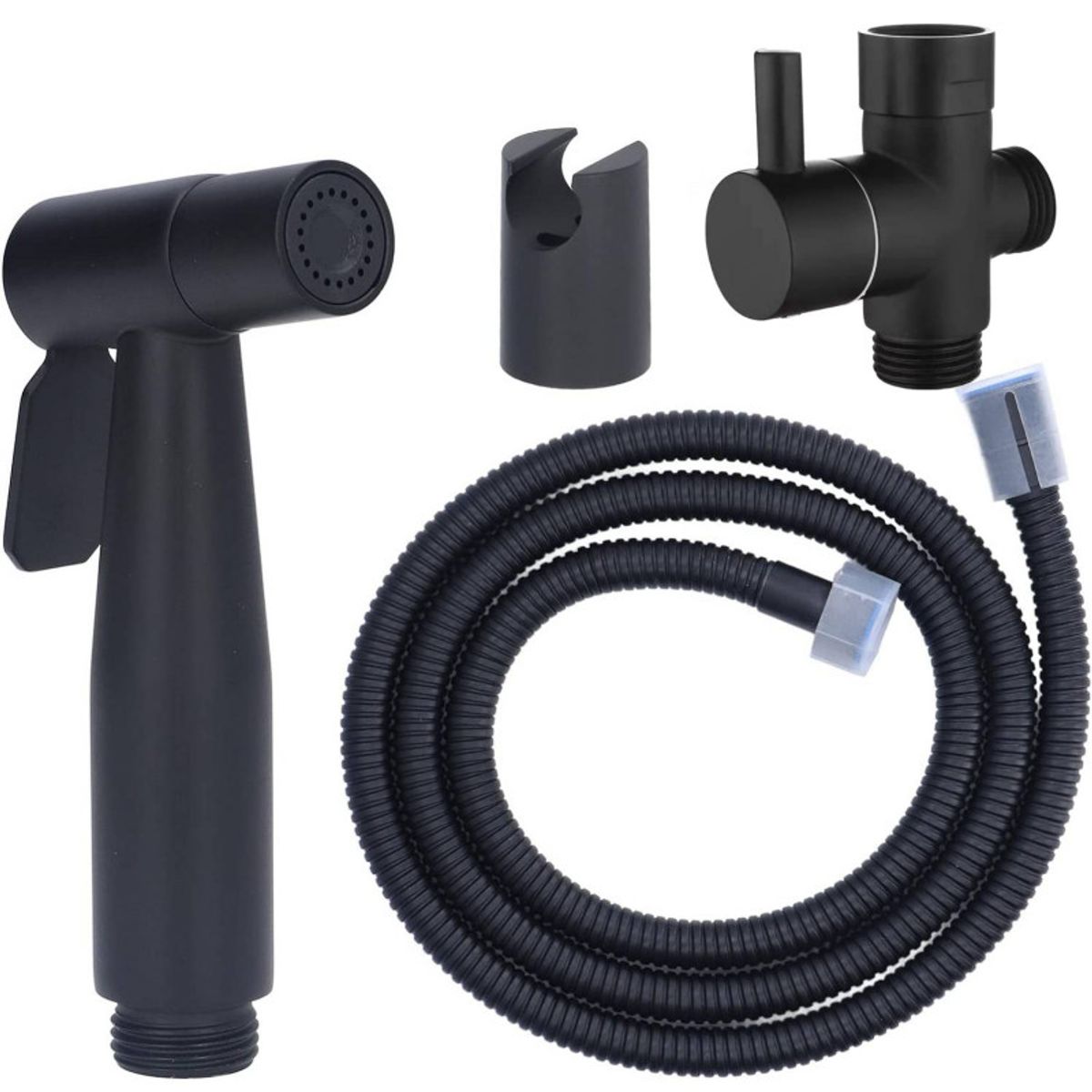 GENERICO - Bidet Sanitario Standar Rosca Media Negro Desviador Tames Soltanto