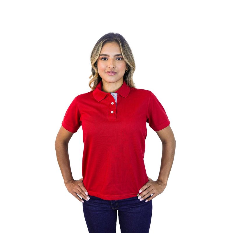 KP K'PO KING - Camiseta tipo polo para mujer roja Kapo