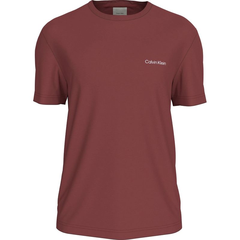 CALVIN KLEIN - Camiseta roja con micro logo Calvin Klein