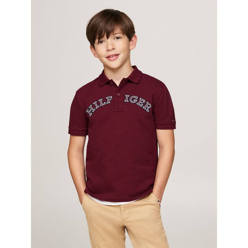TOMMY HILFIGER - Polo Rojo Niño Manga Corta De Corte Regular Tommy Hilfiger