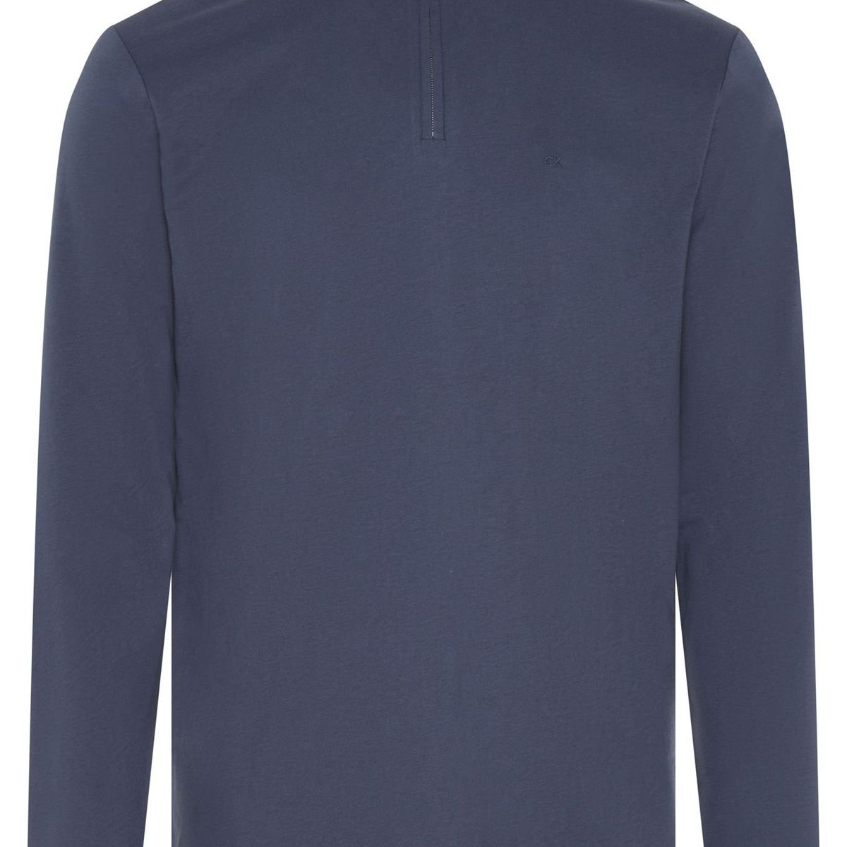 CALVIN KLEIN - Camiseta Azul Con Cuello Alto Y Media Cremallera Calvin Klein