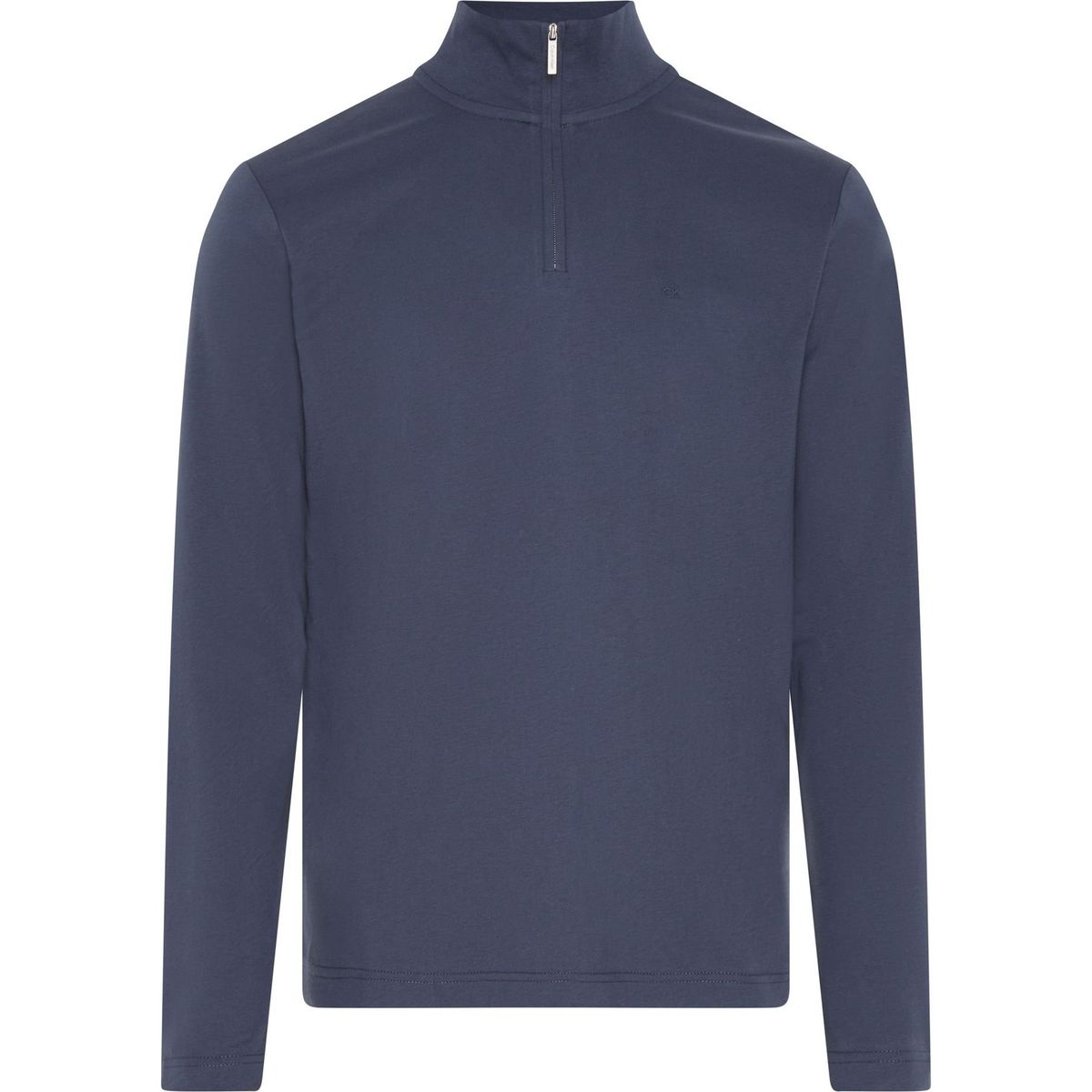 CALVIN KLEIN - Camiseta Azul Con Cuello Alto Y Media Cremallera Calvin Klein