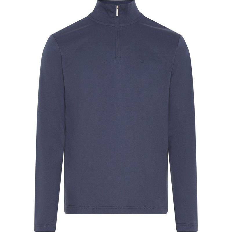 CALVIN KLEIN - Camiseta Azul Con Cuello Alto Y Media Cremallera Calvin Klein