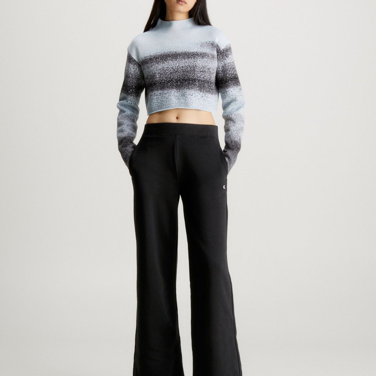 CALVIN KLEIN - Pantalón negro de chándal holgado de felpa de algodón Calvin Klein