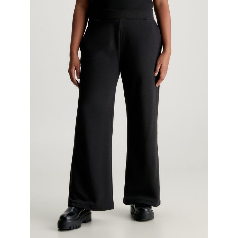 CALVIN KLEIN - Pantalón negro de chándal holgado de felpa de algodón Calvin Klein