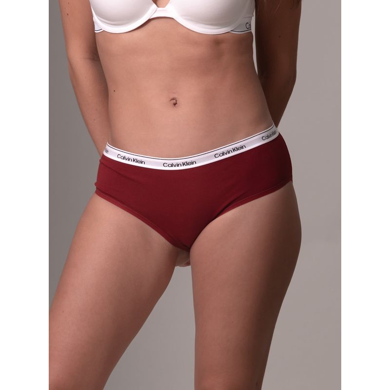 CALVIN KLEIN - Pantie Hipster Vinotinto - Modern Logo Calvin Klein