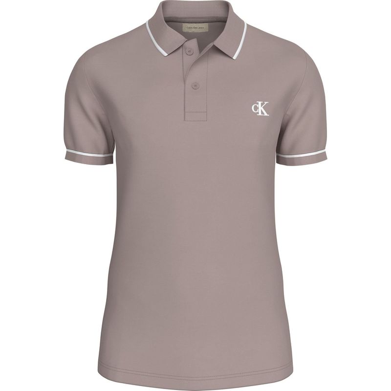 CALVIN KLEIN - Polo rosado slim con ribete en contraste Calvin Klein