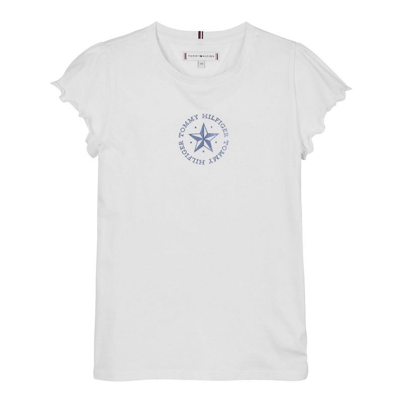 TOMMY HILFIGER - Camiseta Blanco Con Logo Metálico Para Niña Tommy Hilfiger