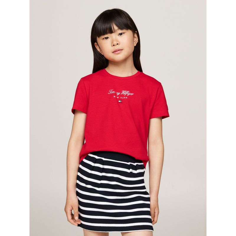 TOMMY HILFIGER - Camiseta Niña Roja Con Logo Nyc Tommy Hilfiger