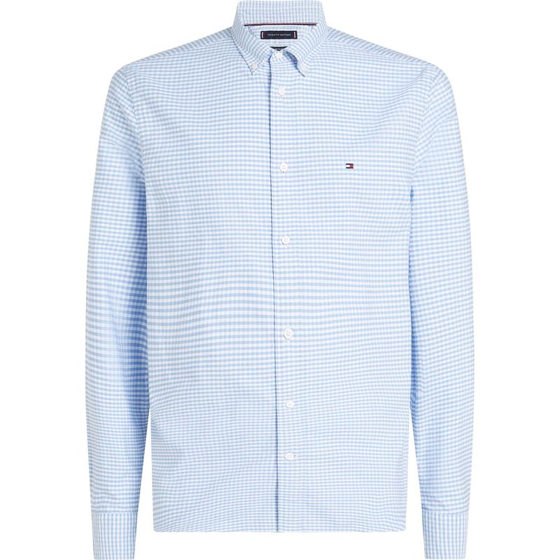 TOMMY HILFIGER - Camisa celeste Heritage de cuadros Vichy Tommy Hilfiger