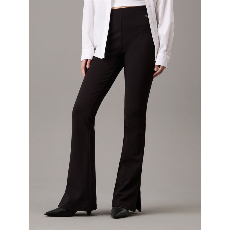 CALVIN KLEIN - Leggings negro acampanados de punto milano Calvin Klein