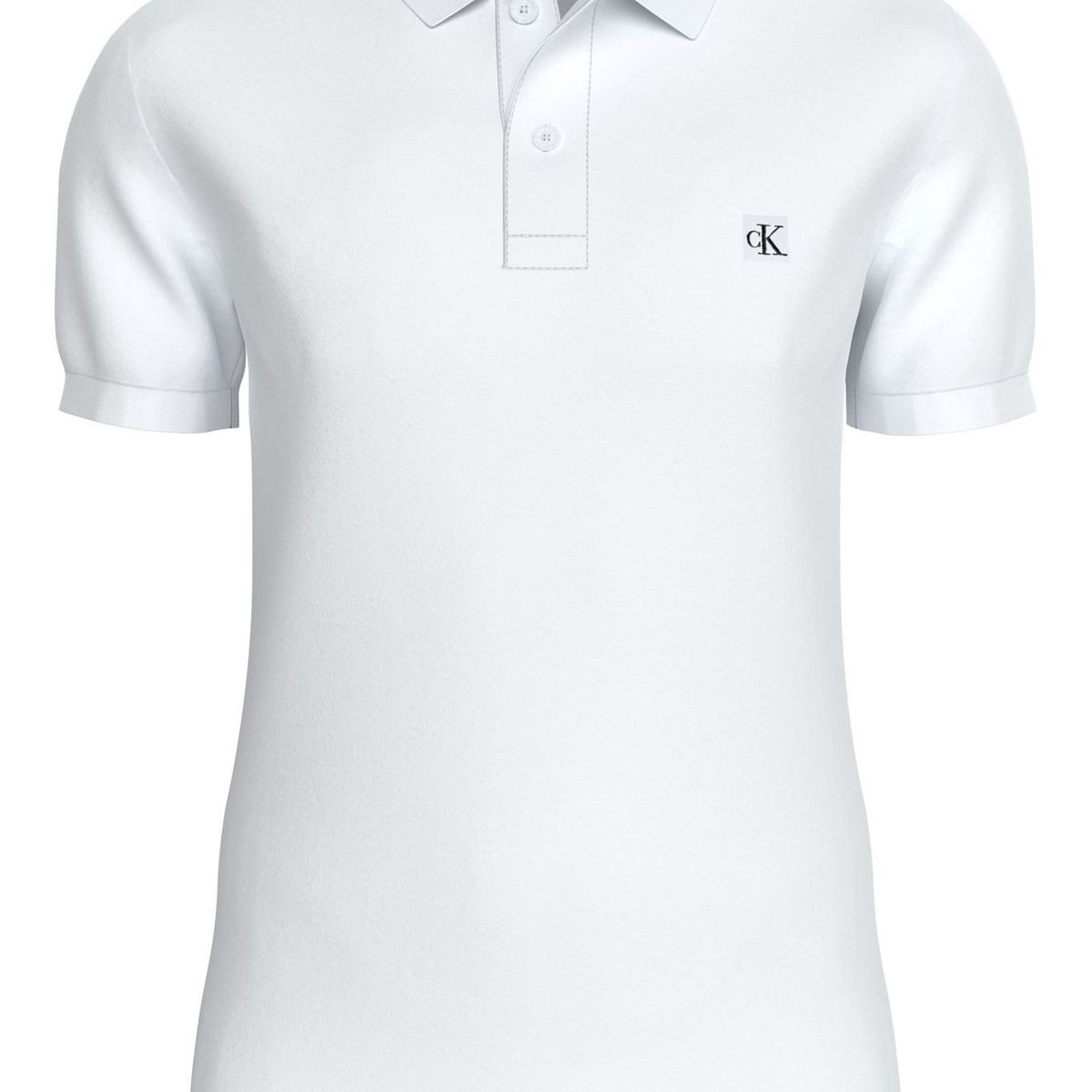 CALVIN KLEIN - Polo Blanco Slim De Algodón Elástico Calvin Klein