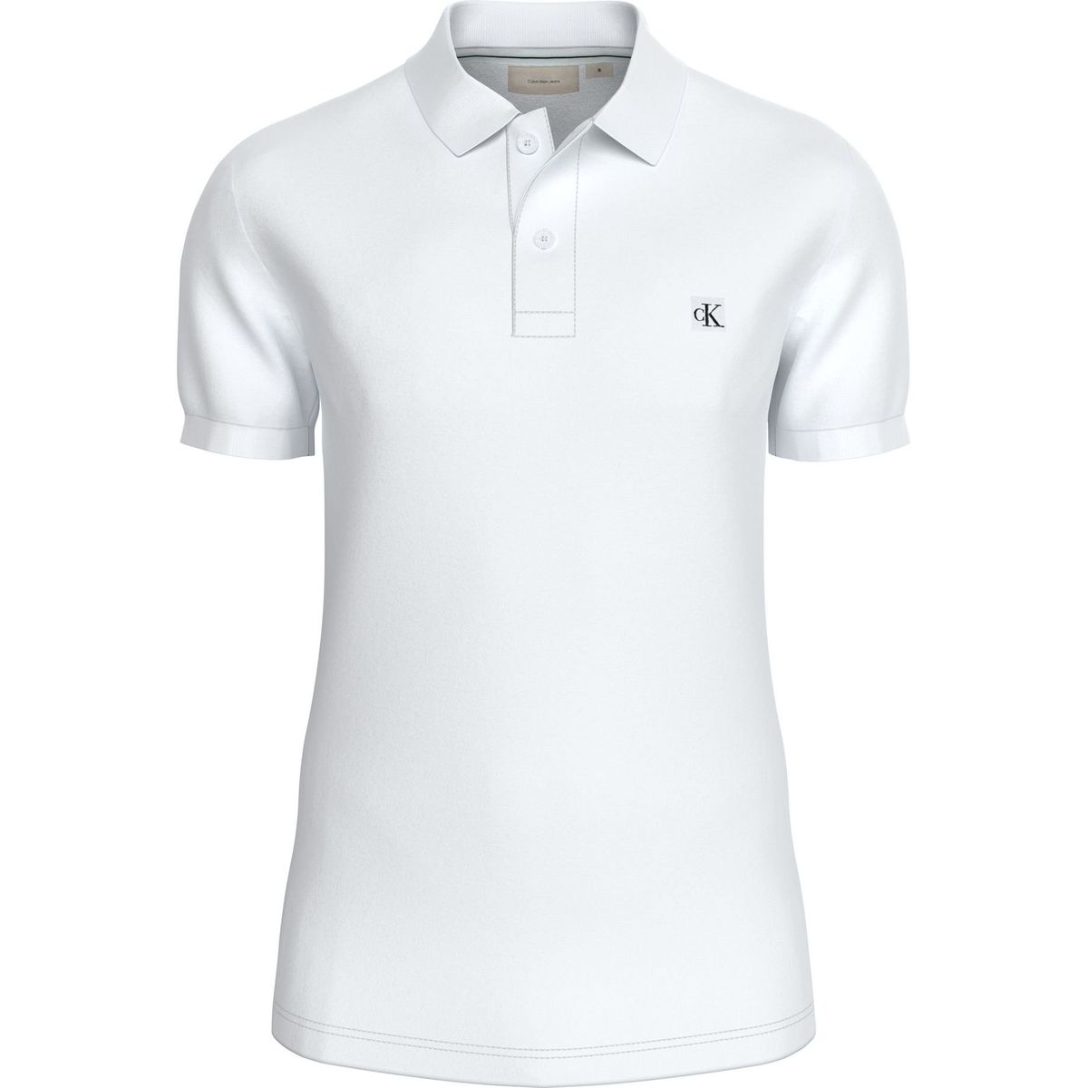 CALVIN KLEIN - Polo Blanco Slim De Algodón Elástico Calvin Klein