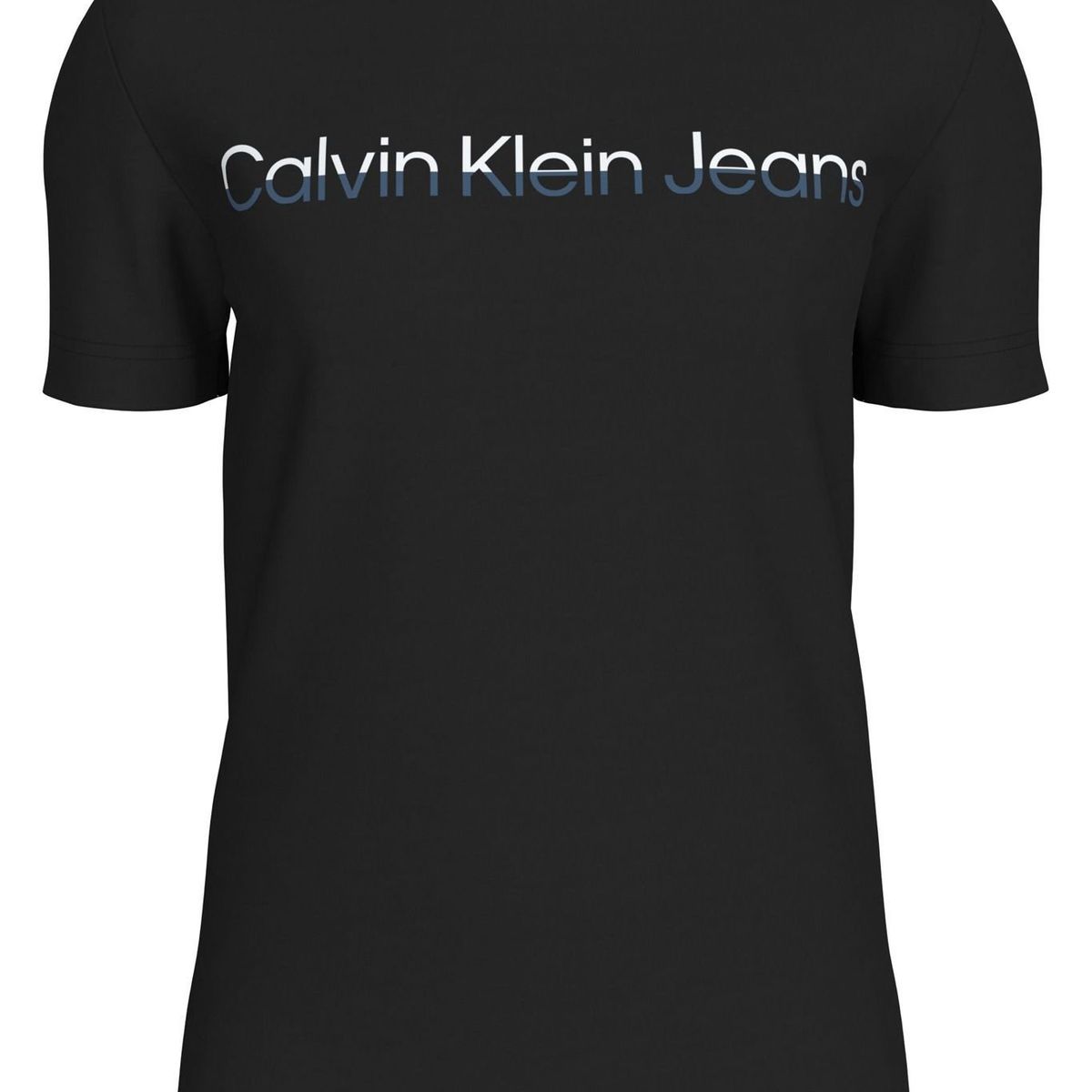 CALVIN KLEIN - Camiseta negra con logo institutional bicolor Calvin Klein