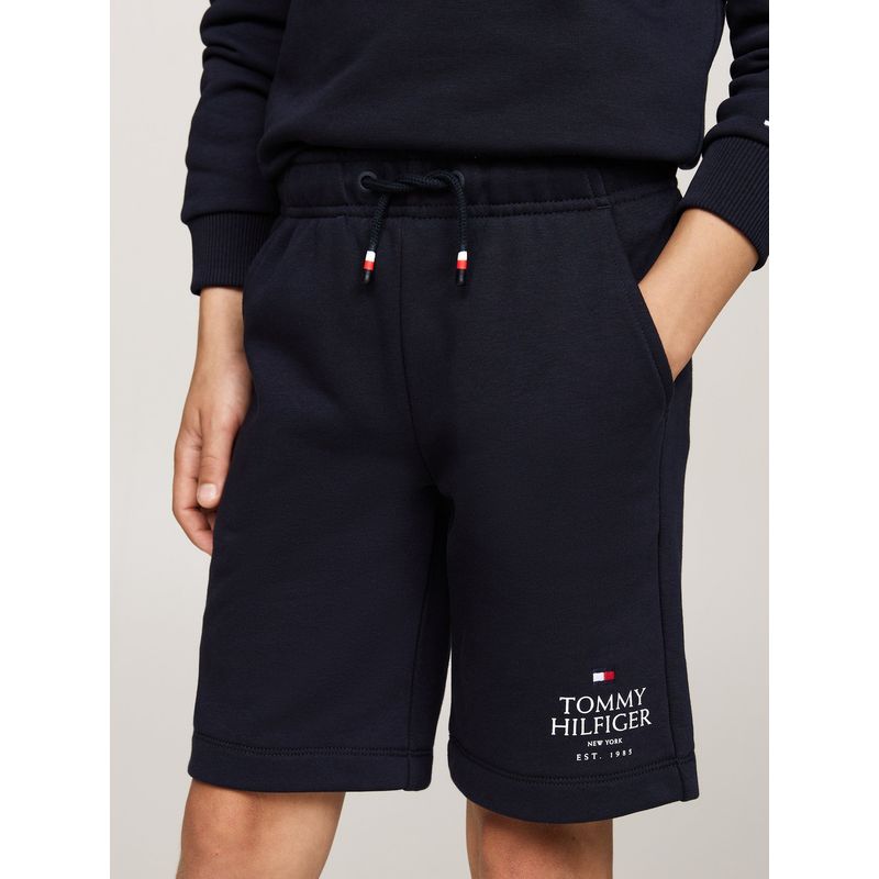 TOMMY HILFIGER - Bermudas Niño Azul Con Logo Tommy Hilfiger