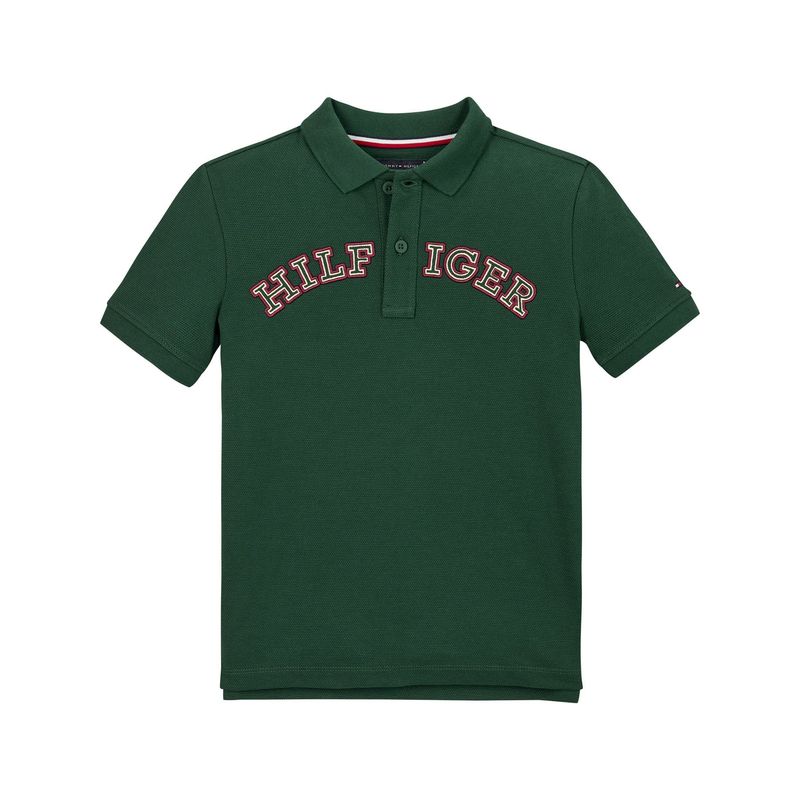 TOMMY HILFIGER - Polo Verde Niño Manga Corta De Corte Regular Tommy Hilfiger
