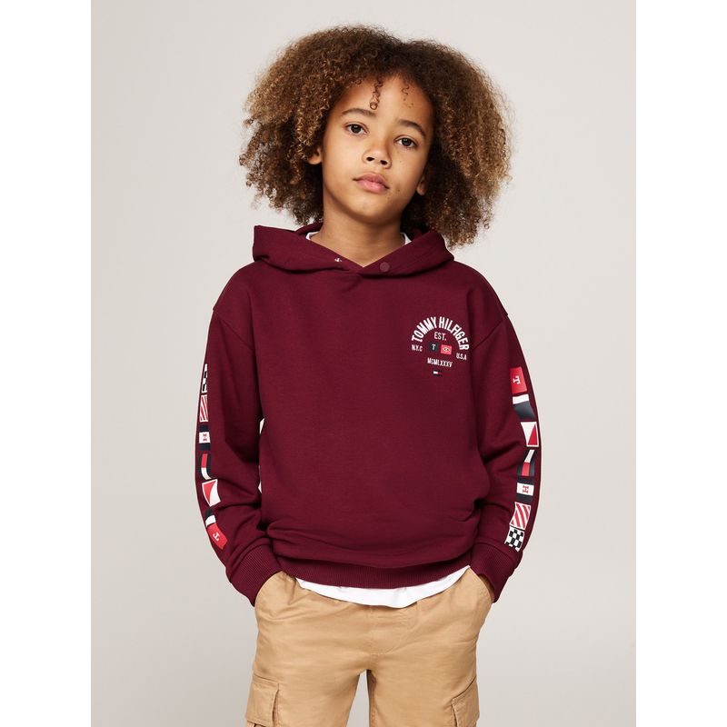 TOMMY HILFIGER - Buzo Rojo Niño Con Capota Con Logo Gráfico Tommy Hilfiger