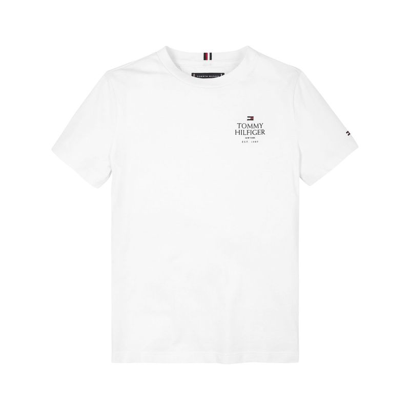 TOMMY HILFIGER - Camiseta Blanca Con Logo Gráfico Para Niño Tommy Hilfiger