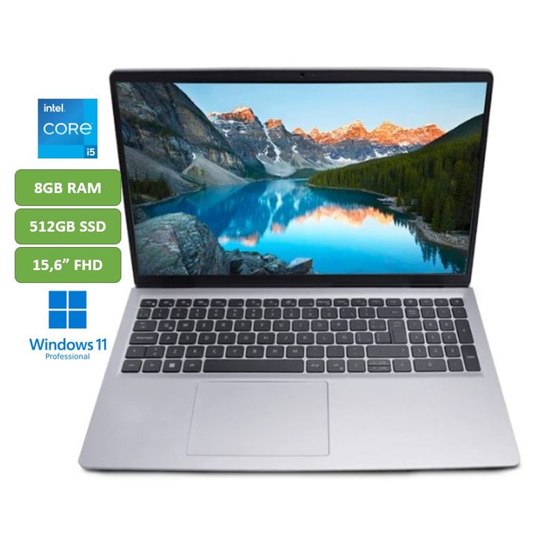 DELL - PORTATIL DELL INSPIRON - CORE I5 1235U - 8GB RAM - 512GB SSD - 15,6" FHD - WIN 11 PROF - MOD: 3520