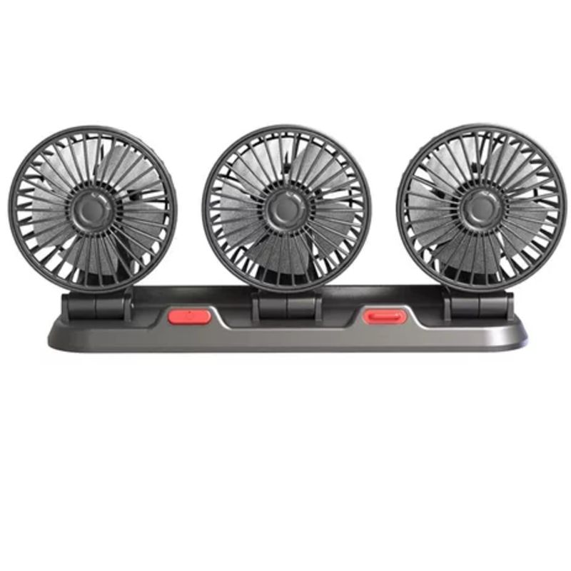 GENERICO - Ventilador Portátil Pequeño De Tres Cabezales Para Cochesca