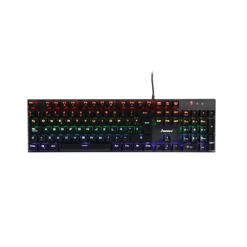 JANUS - Combo Teclado + Mouse GAMER Alámbrico Mecánico Retro Iluminado