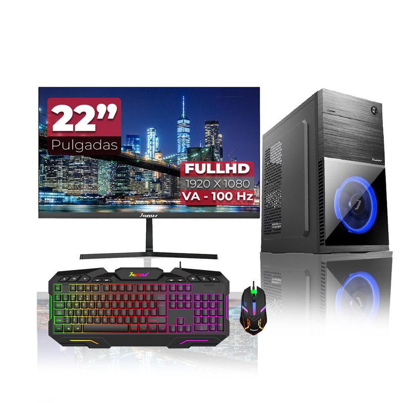 JANUS - Computador AMD Ryzen 5 4600G RAM 8GB SSD 1TB Monitor 22 Pulgadas 100Hz
