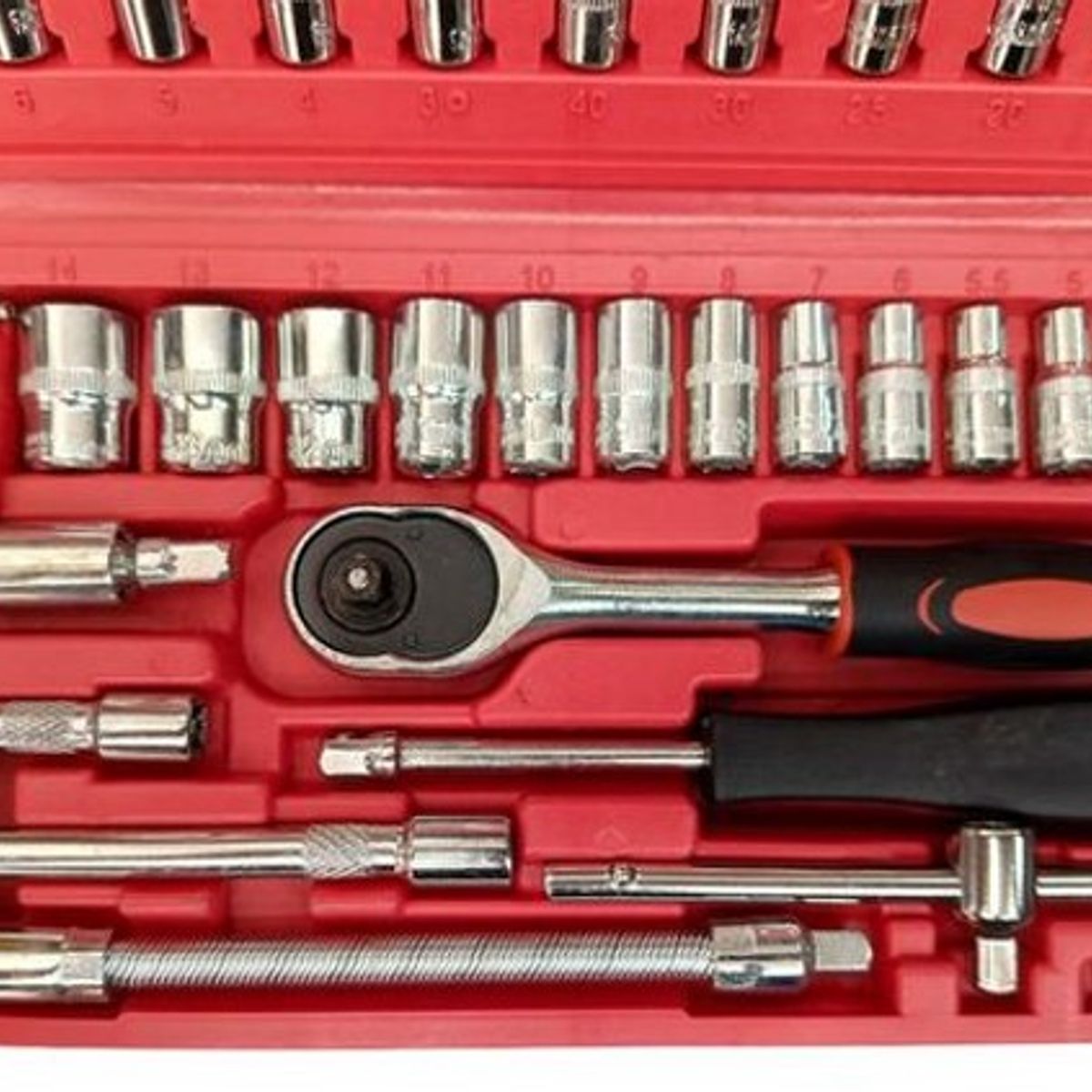 GENERICO - Juego De Copas Y Ratchet 46 Piezas Vanadio Cromado