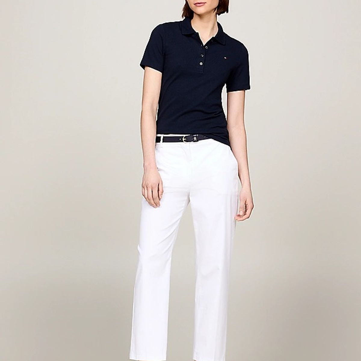 TOMMY HILFIGER - Polo azul de corte slim con tejido pique Tommy Hilfiger