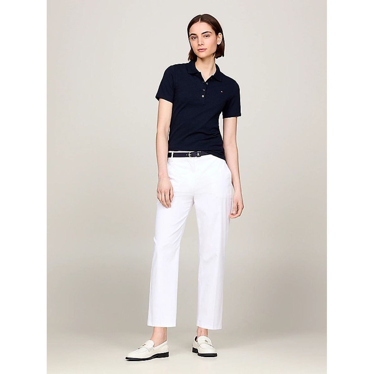TOMMY HILFIGER - Polo azul de corte slim con tejido pique Tommy Hilfiger
