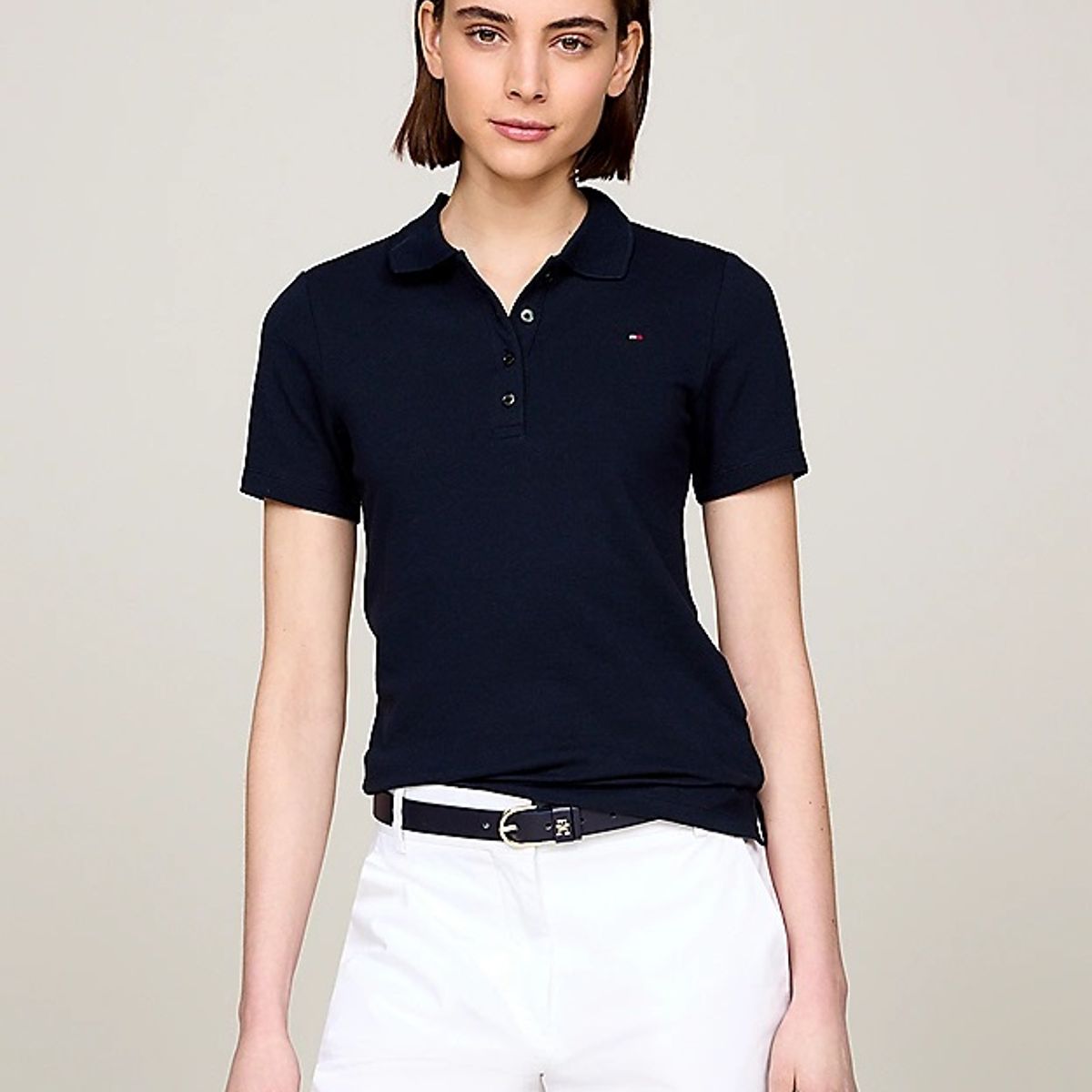 TOMMY HILFIGER - Polo azul de corte slim con tejido pique Tommy Hilfiger