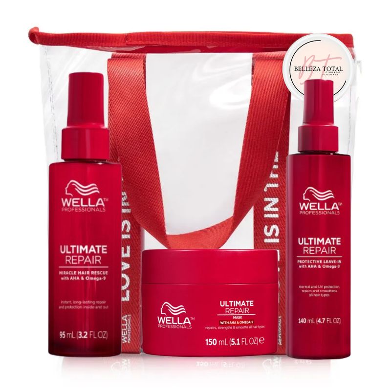 WELLA - Kit Wella Ultimate Repair Mascarilla + Miracle + Termoprotector