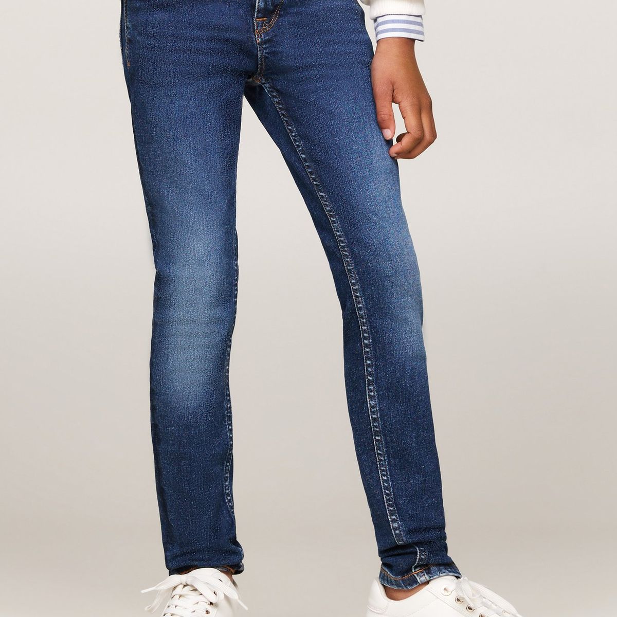 TOMMY HILFIGER - Jeans Azul Niña Ceñidos Y Desteñidos Con Lavado Medio Tommy Hilfiger