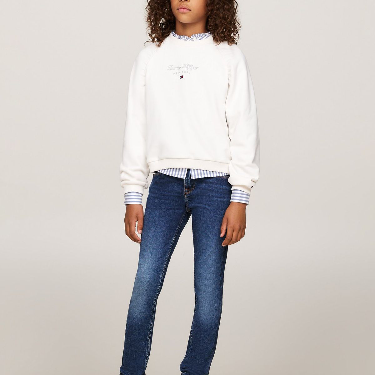 TOMMY HILFIGER - Jeans Azul Niña Ceñidos Y Desteñidos Con Lavado Medio Tommy Hilfiger