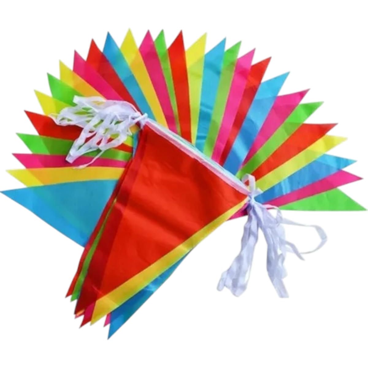 GENERICO - Banderines Plásticos Triangulares Colores X 10 Metros