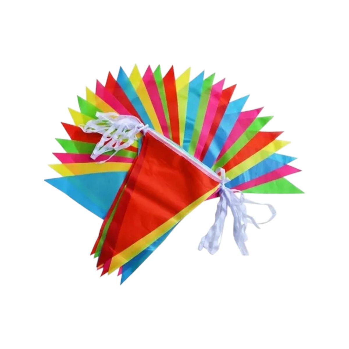 GENERICO - Banderines Plásticos Triangulares Colores X 10 Metros