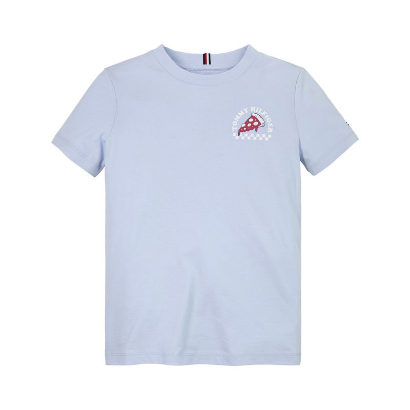TOMMY HILFIGER - Camiseta Celeste Con Logo Gráfico Para Niño Tommy Hilfiger