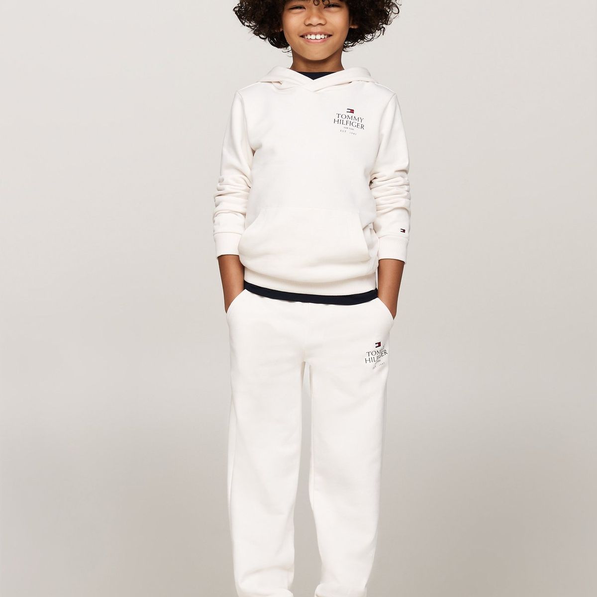 TOMMY HILFIGER - Joggers Blanco Niño Blanco Con Logo Gráfico Tommy Hilfiger